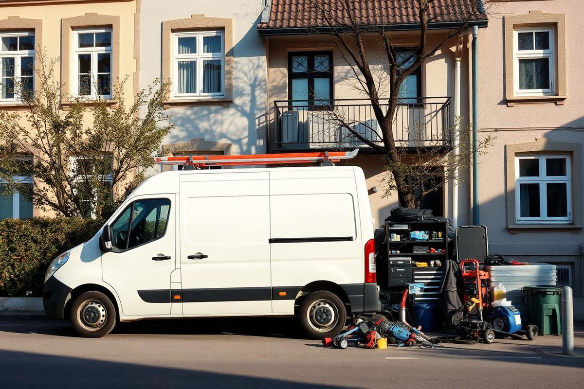 Sauberes Servicefahrzeug von Kryeziu Services in einer Straße in Lindau am Bodensee